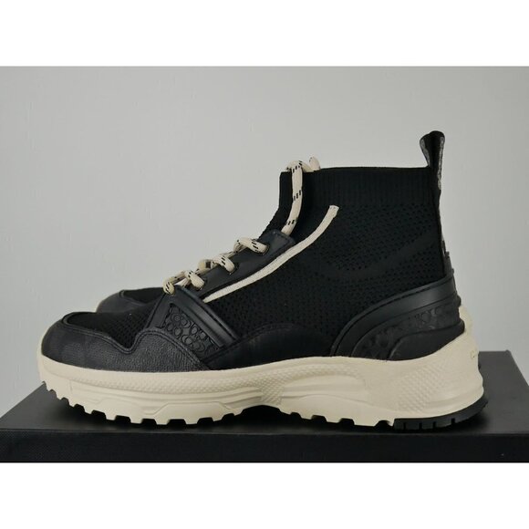 NWT Coach High Top Knit Runners in Black 6.5 - Picture 1 of 6